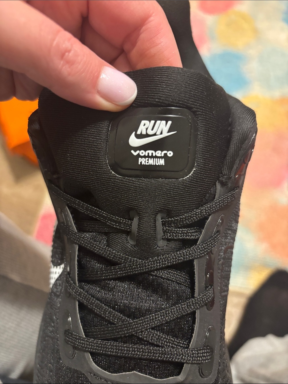 Nike Black and White Running Sneakers with Elevated Air Sole - Picture 2 of 7